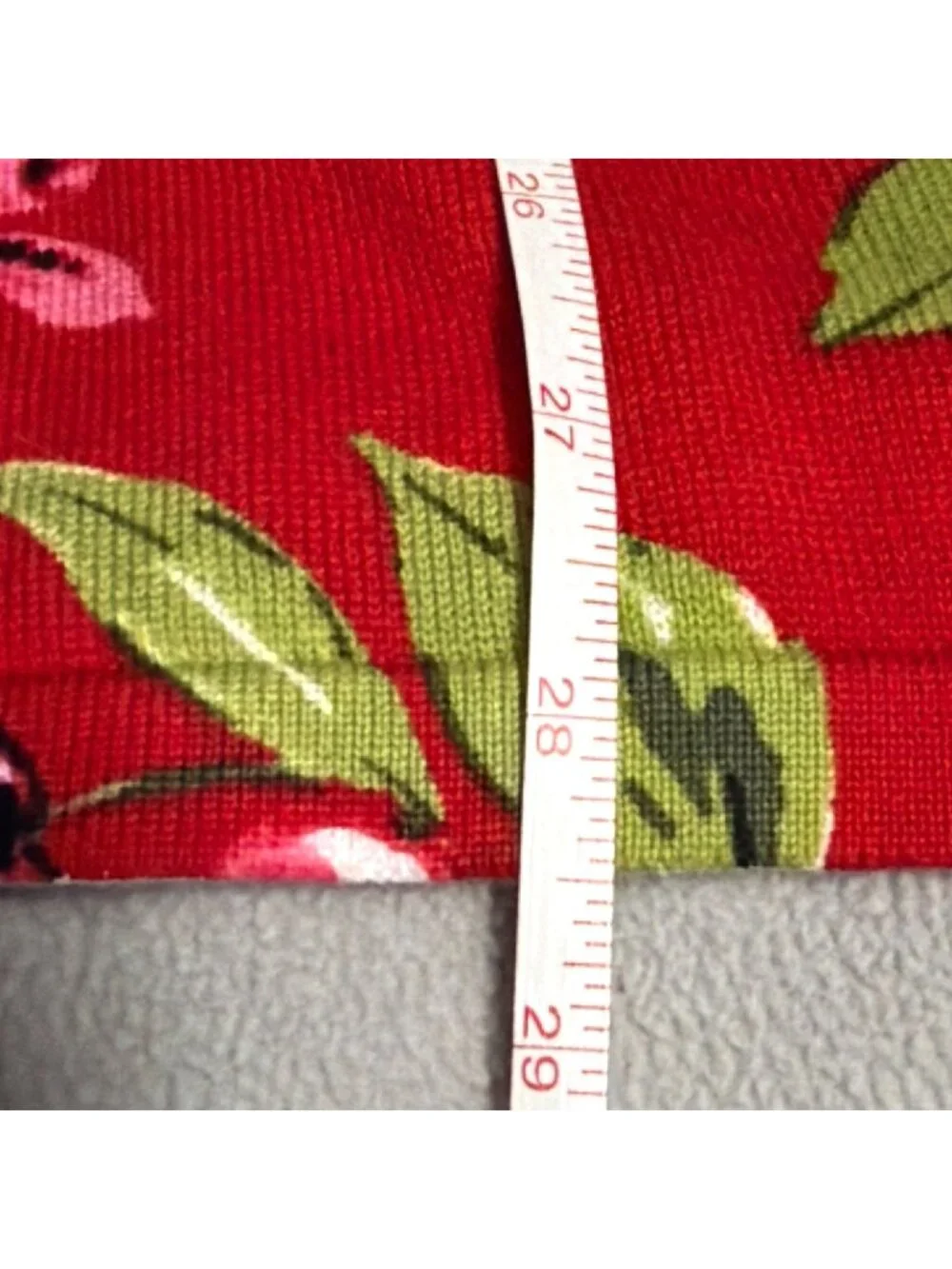 Christopher & Banks Red Floral & Lemon Print Short sleeve sweater Womens Size XL